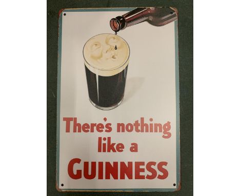 A VINTAGE STYLE METAL GUINNESS BEER SIGN 