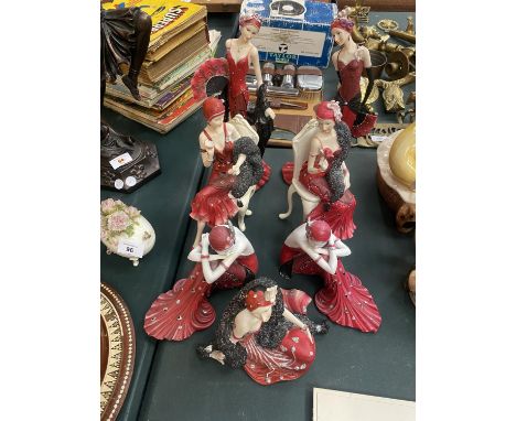 A COLLECTION OF SEVEN SHUDEHILL ART DECO STYLE FIGURINES 