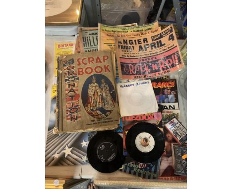 A MIXED SELECTION OF VINTAGE SINGLES , KERRANG MAGAZINES , ETC 
