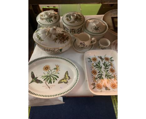 A COLLECTION OF SERVING DISHES TO INCLUDE PORTMEIRION BOTANIC GARDEN  , SPODE "STAFFORD FLOWERS " ETC 