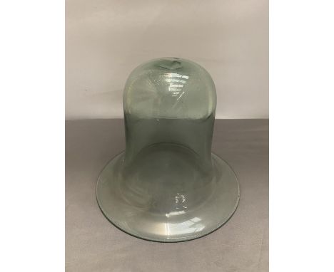 A VINTAGE INDUSTRIAL GLASS DIFFUSER BELL 