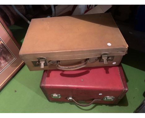TWO VINTAGE SUITCASES 