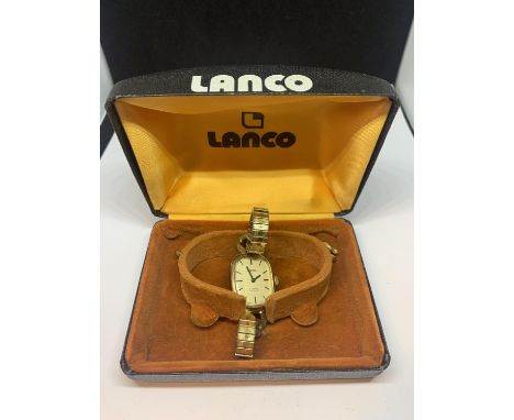 A VINTAGE LANCO WRIST WATCH IN A PRESENTATION BOX 