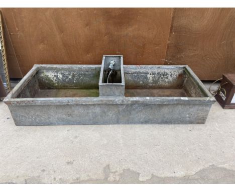 A VINTAGE GALVANISED TROUGH/PLANTER (126CMX51CMX21CM) 