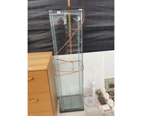 A GLASS LIGHT UP SHOP DISPLAY CABINET 