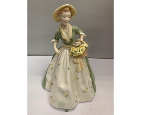 A ROYAL WORCESTER LADY FIGURINE SPRING MORN COLOURWAY 