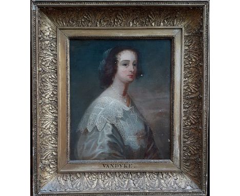 English School 19th-20th century, formerly attributed to "Van Dyke" (sip), oil on canvas, within an antique gilded hollow fra