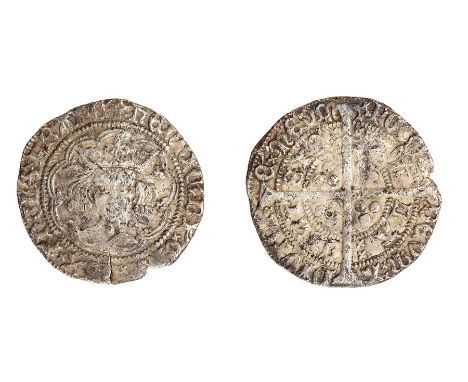 A silver hammered groat of Henry VI's first reign (1422-1461) dating c. 1422-1426. Annulet issue, mint of Calais. Initial mar