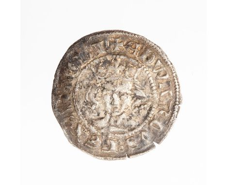 A silver hammered penny of Edward III (1327-1377) dating c. 1354-1355. Fourth coinage, pre-treaty series E, mint of York. Obv