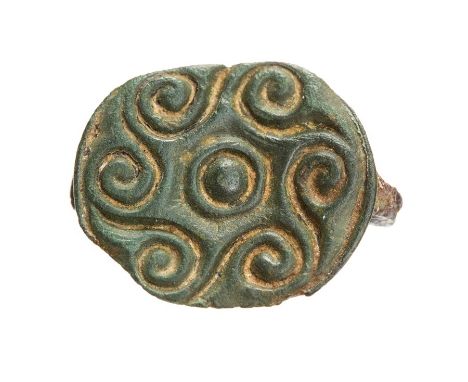 An incomplete cast copper-alloy Early Anglo-Saxon/Early Medieval brooch of saucer type, probably dating c. AD 450-600. The br
