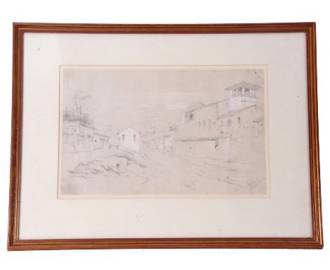 Sketch of Mediterranean street scene 26cms x 40cms