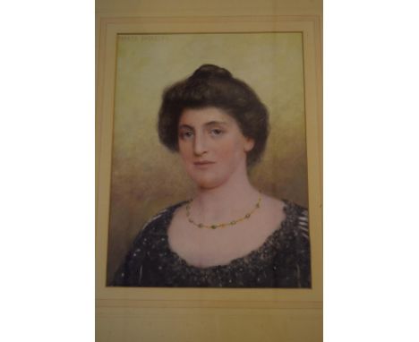 Parker Hagarty, Watercolour, signed, portrait of Margaret Townsend (verso)