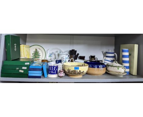 A mixed lot of ceramics to include a part Royal Albert Forget Me Not pattern tea set (lid missing to teapot), Emma Bridgewate