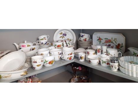 A large quantity of Royal Worcester Evesham tableware to include dinner, tea-ware and coffee items Location:10.2 
