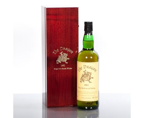 THE DRAGON 1961 
Single Highland malt whisky by Highland Park, Cask No.4493, bottled by S & J D Roberrtson, Orkney. 70cl, 48.