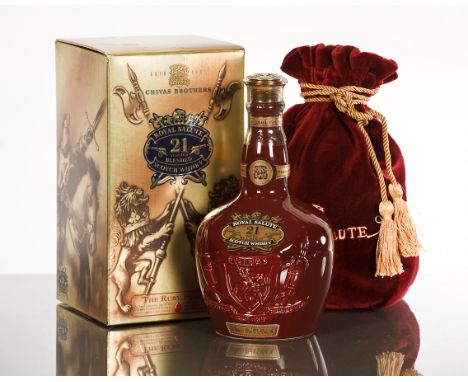 CHIVAS BROTHERS ROYAL SALUTE 21 YEAR OLD 
Blended Scotch Whisky in Ruby porcelain flagon. 70cl/700ml, 40°G.L./40% volume, wit