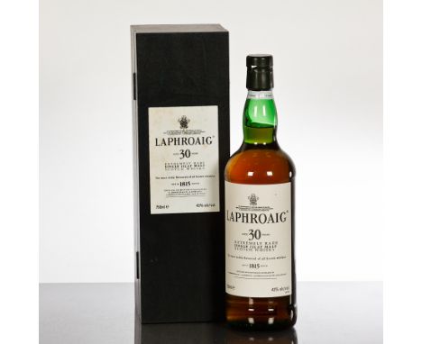 LAPHROAIG 30 YEAR OLD 
Extremely rare single Islay malt Scotch whisky, distilled and bottled by D. Johnston & Co. 750ml, 43% 