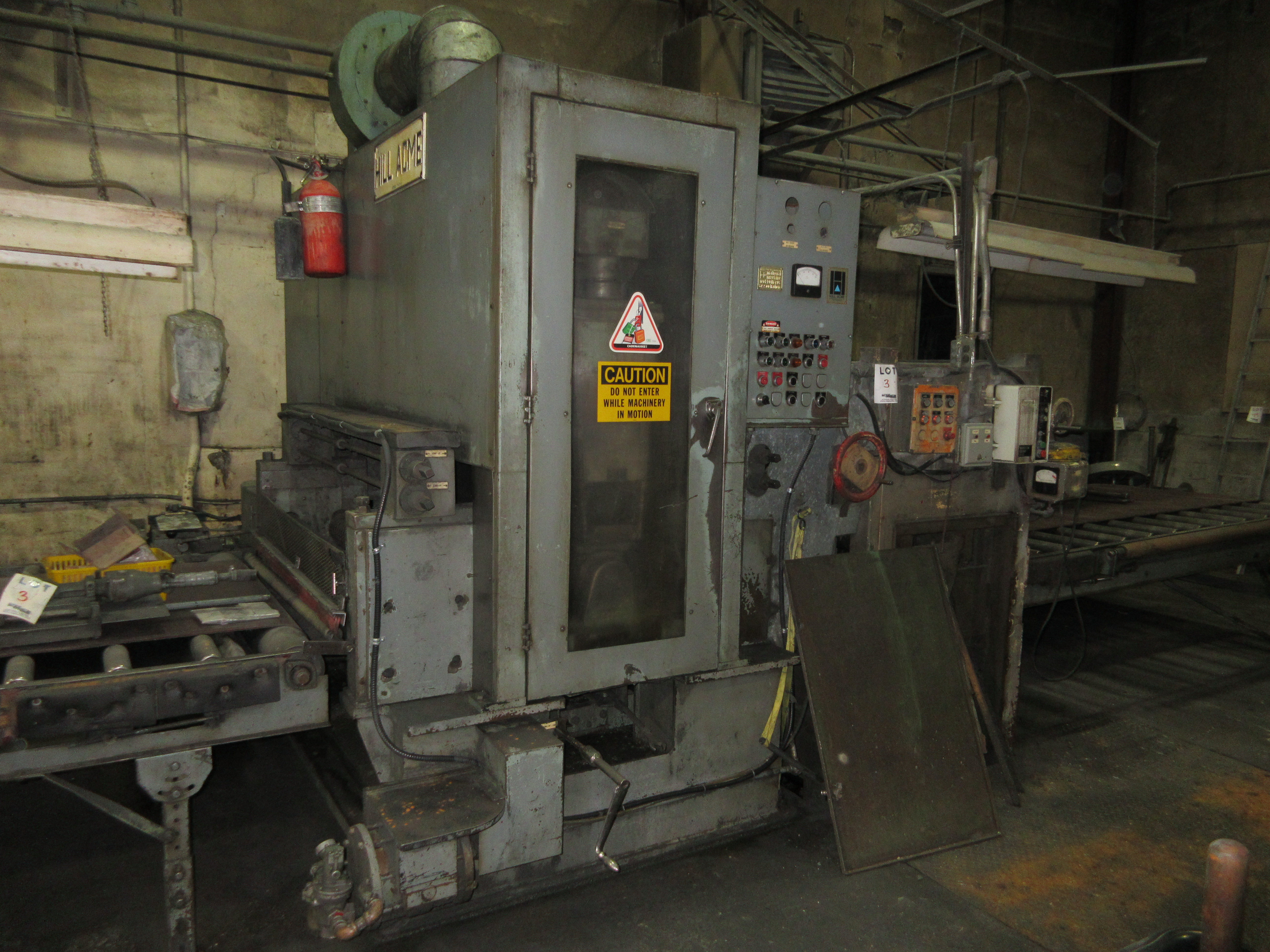 ''HILL ACME'' GRINDING MACHINE, 48'' WIDE W/ BOTTOM GRINDER 52''X103