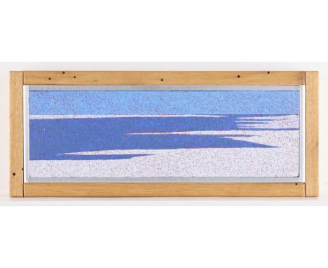 George Morrison (Grand Portage Anishinaabe, 1919-2000). Acrylic on canvas-laid board painting titled "Ice Flow: February: Lak