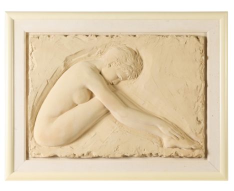 Bill Mack (American, b. 1949). Bonded sand relief sculpture titled "Serenity," 1985. Signed and editioned 58/150 along the lo