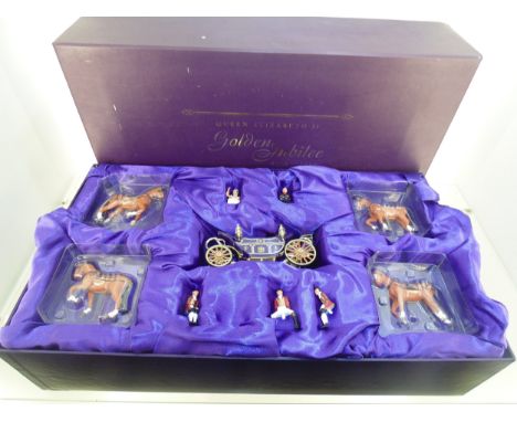 Corgi Golden Queen Elizabeth  jubilee horse and carriage set 