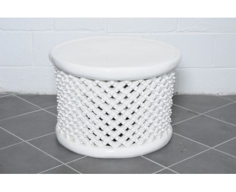 A fibreglass imitating ceramic pierced drum seat. Condition Report: 20% VAT will be charged on the hammer price in addition t
