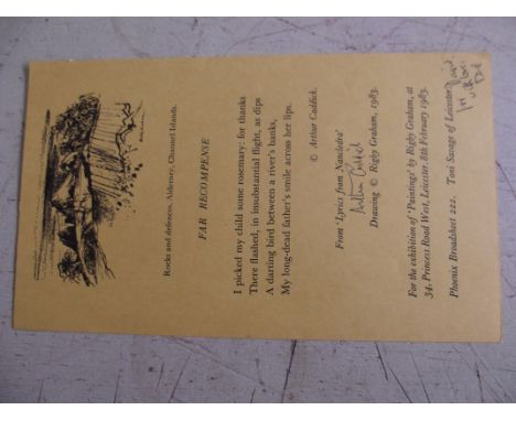 "Far Recompense."  Phoenix Broadsheet 222, illus Rigby Graham, 1983 vg