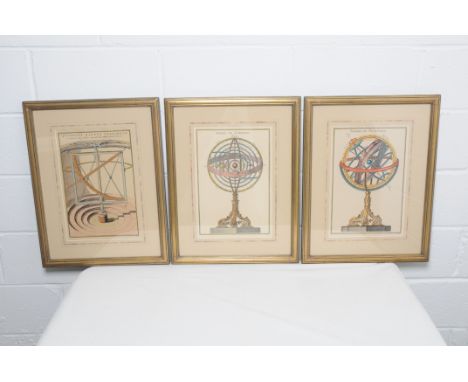 A set of three prints, ancient scientific instruments. Condition Report: 20% VAT will be charged on the hammer price in addit