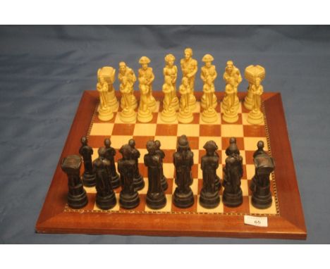A BOXED STUDIO ANNE CARLTON UNPAINTED CHESS SET |THE BATTLE OF TRAFALGAR 