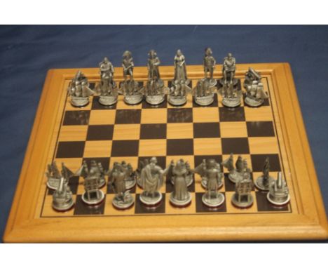 AN UNBOXED WHITE METAL |THE TRAFALGAR| CHESS SET