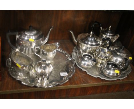 A QUANTITY OF SILVER PLATED TEA SETS