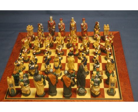 A BOXED STUDIO ANNE CARLTON CHESS SET |CRUSADERS| TOGETHER WITH ANOTHER