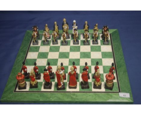 A UNBOXED AND UNPAINTED CHESS SET