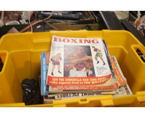A BOX OF BOXING MAGAZINES TO INCLUDE |THE RING| 1950'S-1970'S, BOXING AND WRESTLING 1954, |BOXING| 1950S'S