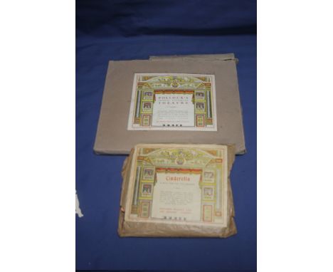 TWO POLLOCK'S TOY THEATRES- |CINDERELLA| AND |THE SILVER PALACE| COMPRISING STAGE SET, CUT- OUTS ETC BUT CONTENTS NOT CHECKED