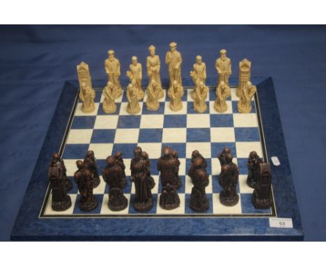 A BOXED STUDIO ANNE CARLTON UNPAINTED SHERLOCK HOLMES CHESS SET