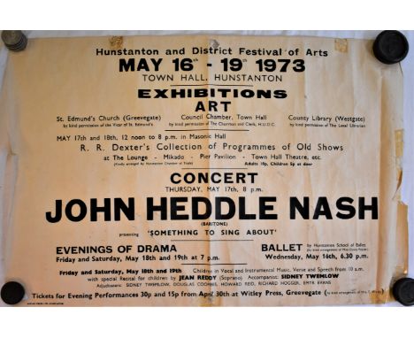 Poster-Hunstanton + District-May 16th 1973-Town Hall Exhibition's Art-measurements 74cm x 50cm black and white poster-torn in