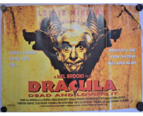 Film poster (Mel Brooks) 'Dracula - Dead and Loving it' starring Leslie Nielson &amp; Mel Brooks. A double sided poster, meas