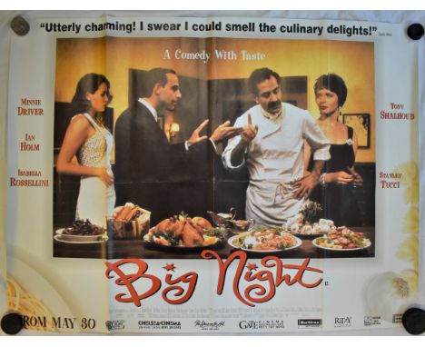Film Poster-'Big Night'-starring Tony Shalhoub-Stanley Tucci-measurements 100cm x 76cm folds in poster otherwise very good co