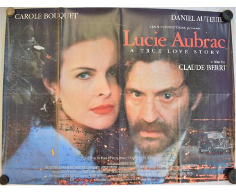 Film Poster - 'Lucie Aubrae' Starring Daniel Aubrae &amp; Carole Bouquet. Measures 100cm x 76cm, fold in poster
