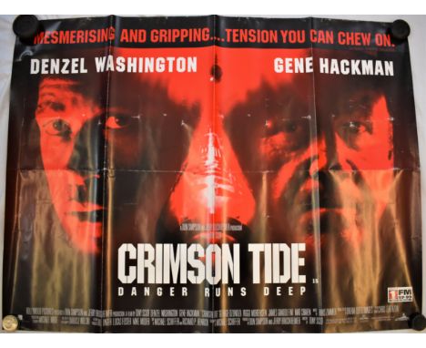 Film Poster - 'Crimson Tide' Danger Runs Deep, starring Denzel Washington &amp; Gene Hackman. A double sided poster, measures