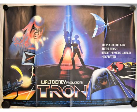 Film Poster-Walt Disney-'Tron'-starring Jeff Bridges-David Warner-measurements 1200cm x 76cm-fold down middle of poster-other