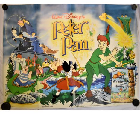 Film Poster-Walt Disney-'Peter Pan'-measurements 100cm x 76cm-fold down middle of poster-other wise good condition