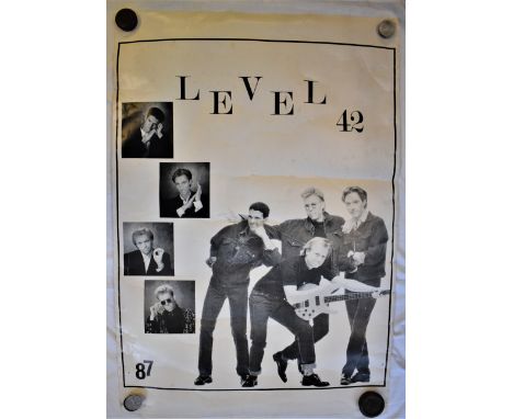 Poster-1987-'Level 42'-measurements 100cm x 76cm-fold and creases other wise good condition