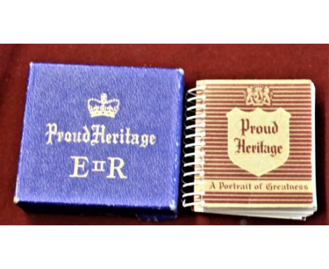 Booklet-Proud Heritage E.R. - A Portrait of Greatness-dedicated to King George VI coloured pictures including Sir Isaac Newto