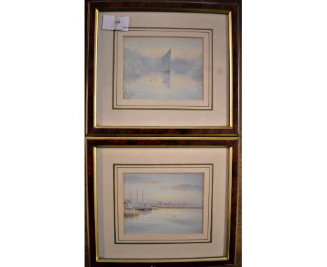 Pictures (2)-'Mini Rivers 221164-221156-by David Dane-Framed prints (Colour) measurements 22cm x 20cm-excellent condition