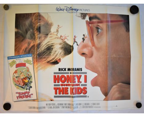 Film Poster-1989-'Honey I Shrunk The Kids'-starring Rick Moranis-measurements 100cm x 76cm-fold in poster other wise very goo