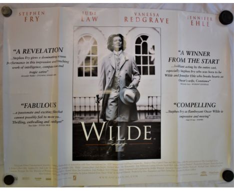 Film Poster-'Wilde'-starring Stephen Fry-Jude Law-Vanessa Redgrave-double sided poster-measurements 100cm x 76cm-fold in post