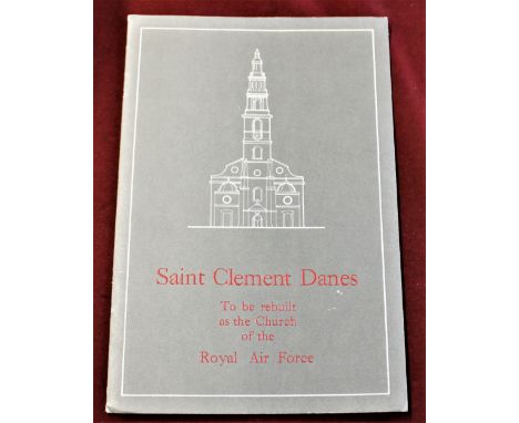 Programme (R.A.F.)-'Saint Clement Danes'- to be rebuilt as the church of the Royal Air Force-interesting item  very good cond
