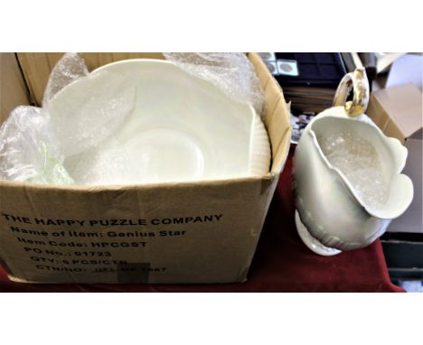 Shelley (Late Foley) wash basin and bowl Registered number: 330395, shell type design with an opalescent finish and gilt hand